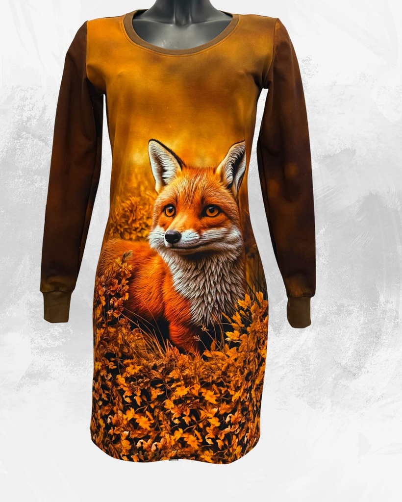 Dámské mikino-šaty,podzimní liška